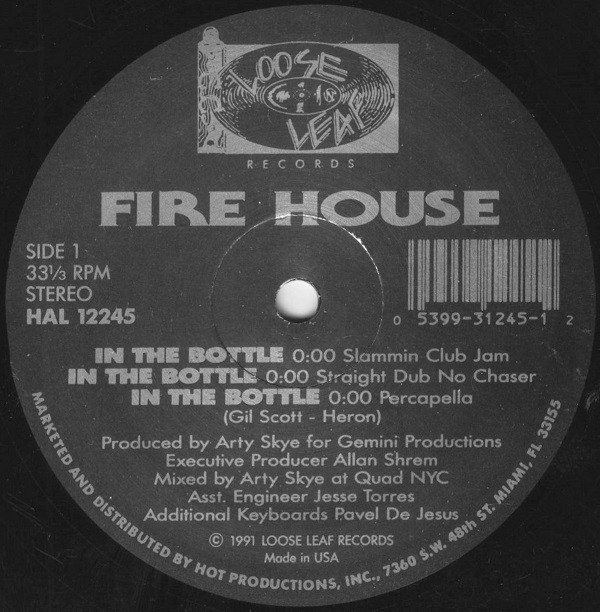 Fire House - In The Bottle | Loose Leaf Records (HAL 12245) - main