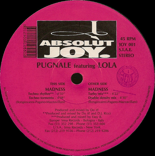 Pugnale Feat. Lola - Madness! | Absolut Joy (JOY 001) - 3