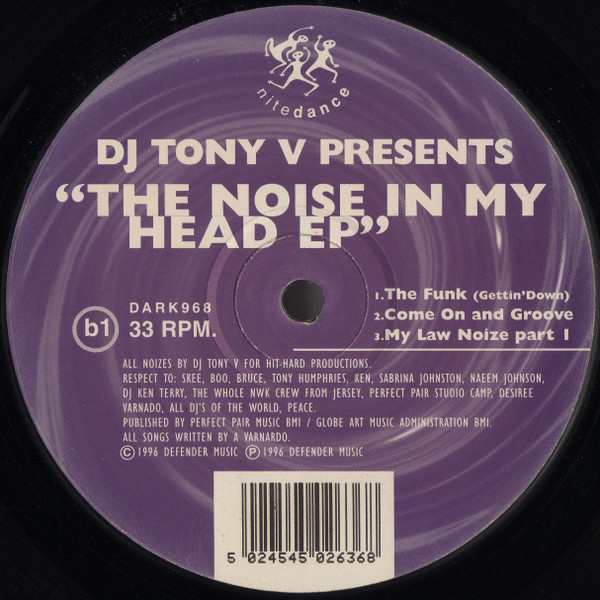 DJ Tony V - The Noise In My Head EP | Nitedance Records (DARK968) - 2 DJ Tony V - The Noise In My Head EP | Nitedance Records (DARK968) - 2