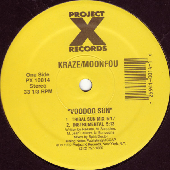 Kraze / Moonfou - Voodoo Sun | Project X Records (PX 10014) - main