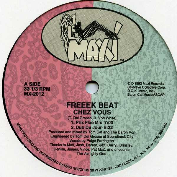 Freeek Beat - Chez Vous | Maxi Records (MX-2012) - main