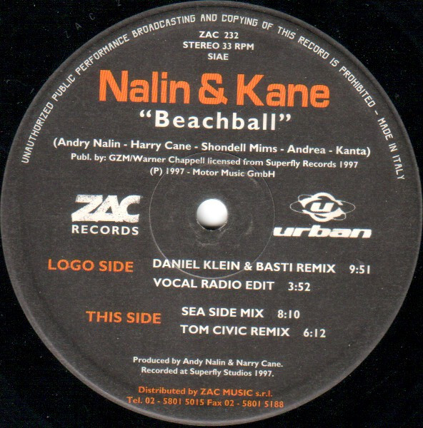 Nalin & Kane - Beachball | ZAC Records (ZAC 232) - 3