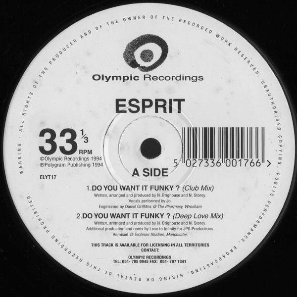 Esprit - Do You Want It Funky | Olympic Recordings (ELYT17) - main Esprit - Do You Want It Funky | Olympic Recordings (ELYT17) - main