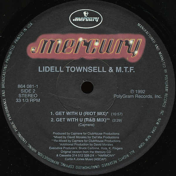 Lidell Townsell & M.T.F. - Get With U | Mercury (864 081-1) - 3