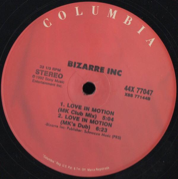 Bizarre Inc - Love In Motion | Columbia (44X 77047) - 3