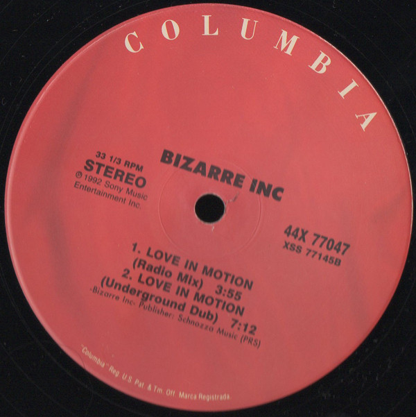 Bizarre Inc - Love In Motion | Columbia (44X 77047) - 5