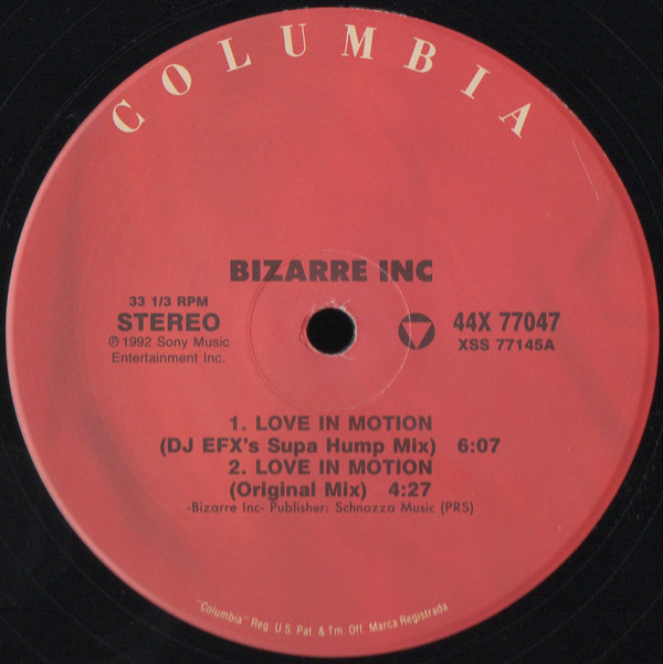 Bizarre Inc - Love In Motion | Columbia (44X 77047) - 4