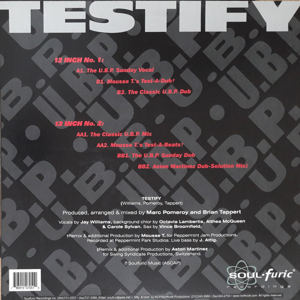 Urban Blues Project Presents Jay Williams - Testify | Soulfuric Recordings (SFR-0005) - 2