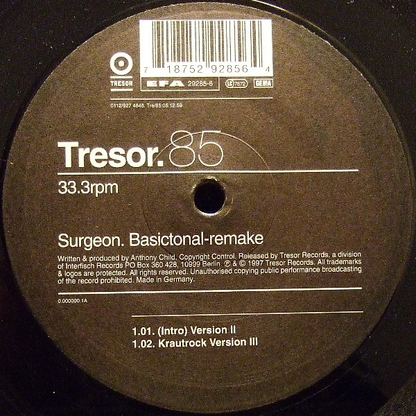 Surgeon - Basictonal-remake | Tresor (Tresor 85)
