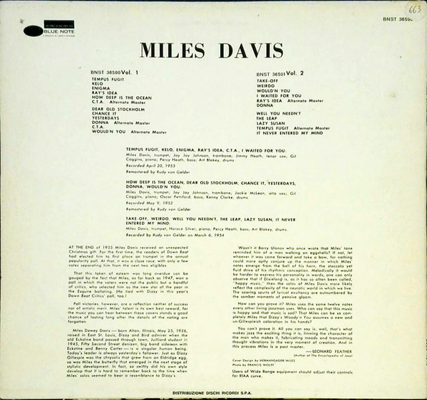 Miles Davis - Volume 1 | Blue Note (BNST 36500) - 2