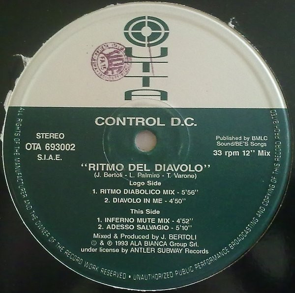 Control D.C. - Ritmo Del Diavolo | Outta Records (OTA 693002)