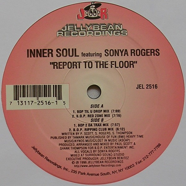 Inner Soul Featuring Sonya Rogers - Report To The Floor | Jellybean Recordings (JEL 2516) - main
