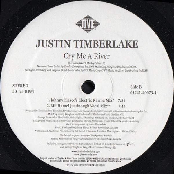 Justin Timberlake - Cry Me A River | Jive (01241-40073-1) - 3
