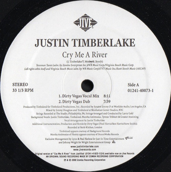 Justin Timberlake - Cry Me A River | Jive (01241-40073-1) - 2
