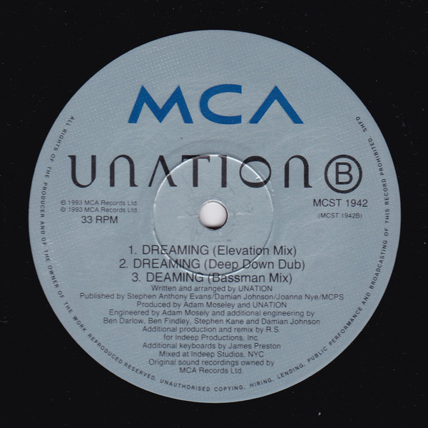Unation - Dreaming | MCA Records (MCST 1942) - 3 Unation - Dreaming | MCA Records (MCST 1942) - 3