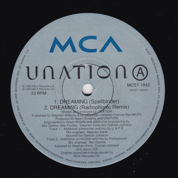 Unation - Dreaming | MCA Records (MCST 1942) - 2 Unation - Dreaming | MCA Records (MCST 1942) - 2