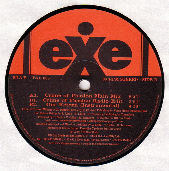 Bamble B. - Crime Of Passion | Exe Records (EXE 005) - 3 Bamble B. - Crime Of Passion | Exe Records (EXE 005) - 3