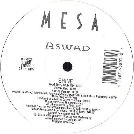 Aswad - Shine | Mesa (0-95803) - 3