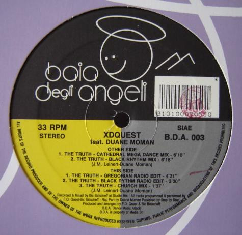 XDquest Featuring Duane Moman - The Truth | Baia Degli Angeli (B.D.A. 003) - main