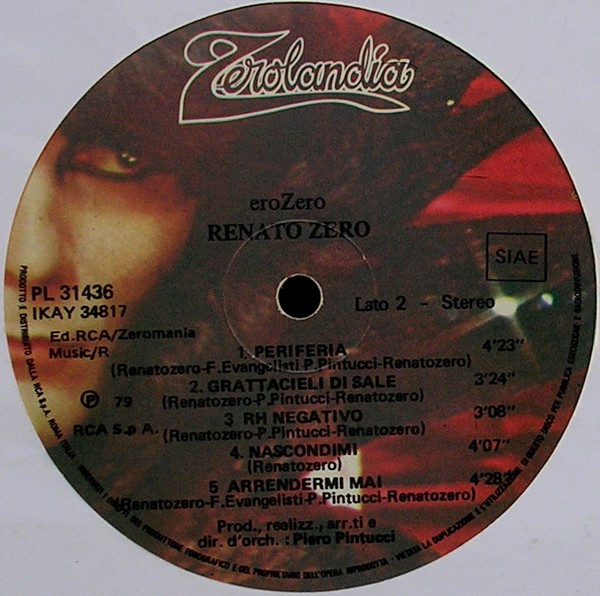 Renato Zero - EroZero | Zerolandia (PL 31436) - 6