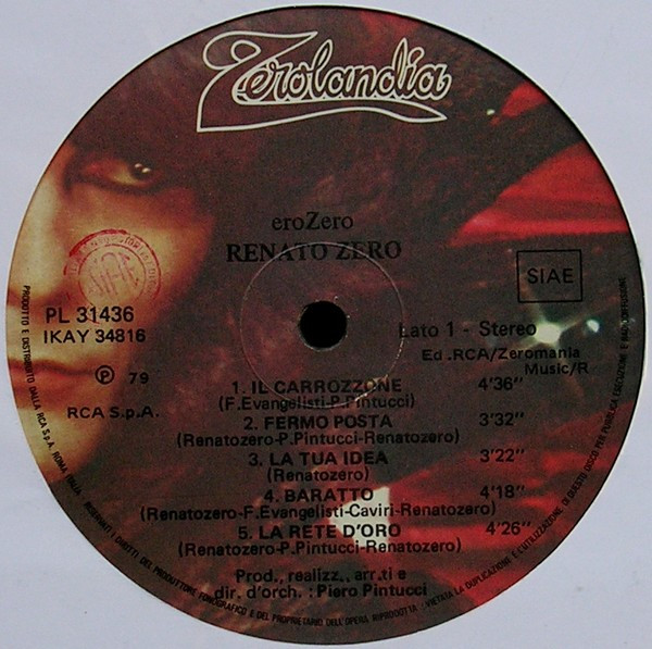 Renato Zero - EroZero | Zerolandia (PL 31436) - 5