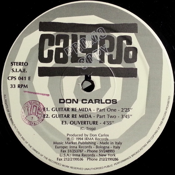 Don Carlos - Aqua | Calypso Records (CPS 041) - 5