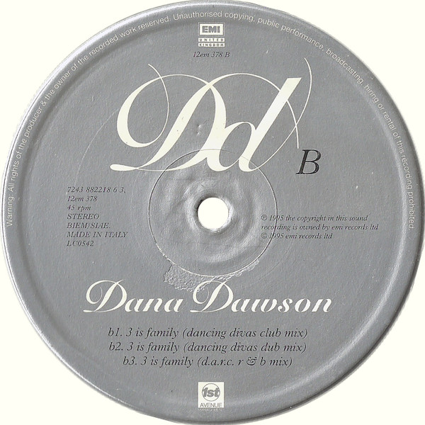 Dana Dawson - 3 Is Family | EMI United Kingdom (7243 8 82218 6 3) - 4