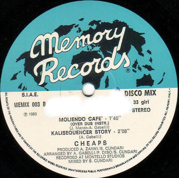 Cheaps - Moliendo Café | Memory Records (MEMIX 003) - 2