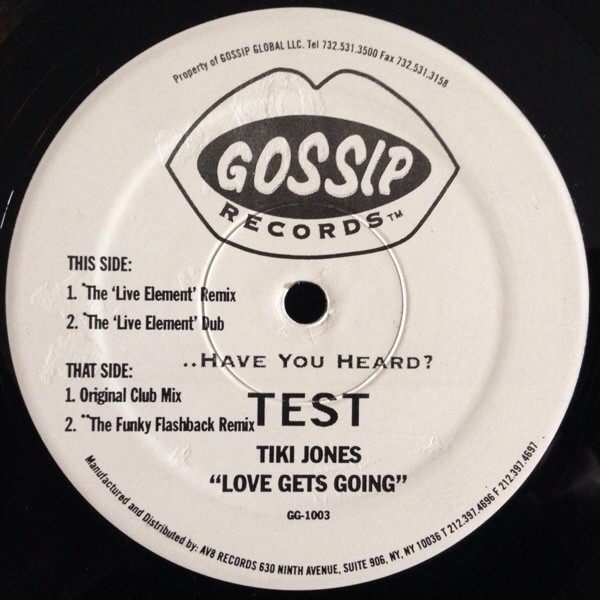 Tiki Jones - Love Gets Going | Gossip Records (GG1003) - main