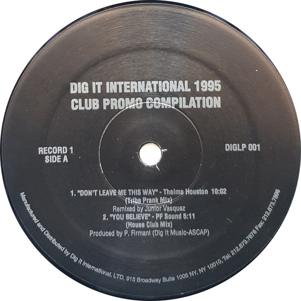 Various - Dig It International 1995 Club Compilation | Dig It International (DIGLP 001) - 2
