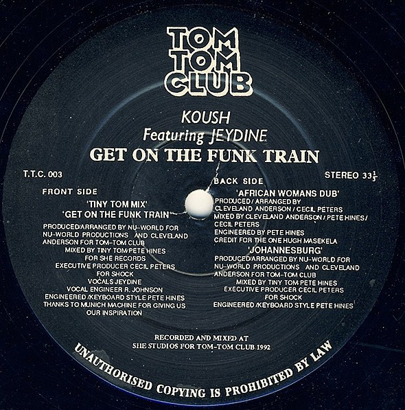 Koush Featuring Jeydine - Get On The Funk Train | Tom-Tom Club (TTC003) - main