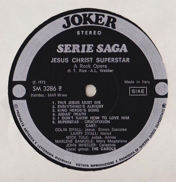 Tim Rice & Andrew Lloyd Webber - Jesus Christ Superstar -  A Rock Opera | Joker (SM 3286) - 4
