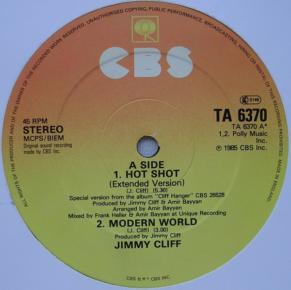 Jimmy Cliff - Hot Shot | CBS (TA 6370) - 3
