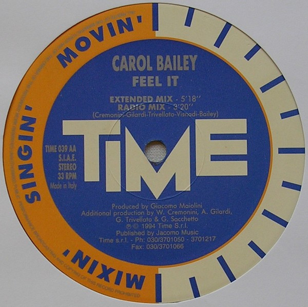 Carol Bailey - Feel It | TIME (TIME 039) - 5