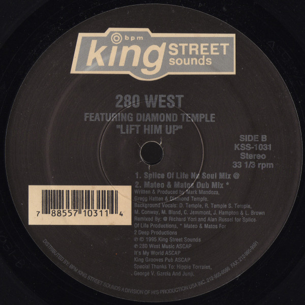 280 West Featuring Diamond Temple - Lift Him Up | BPM King Street Sounds (KSS 1031) - 3 280 West Featuring Diamond Temple - Lift Him Up | BPM King Street Sounds (KSS 1031) - 3