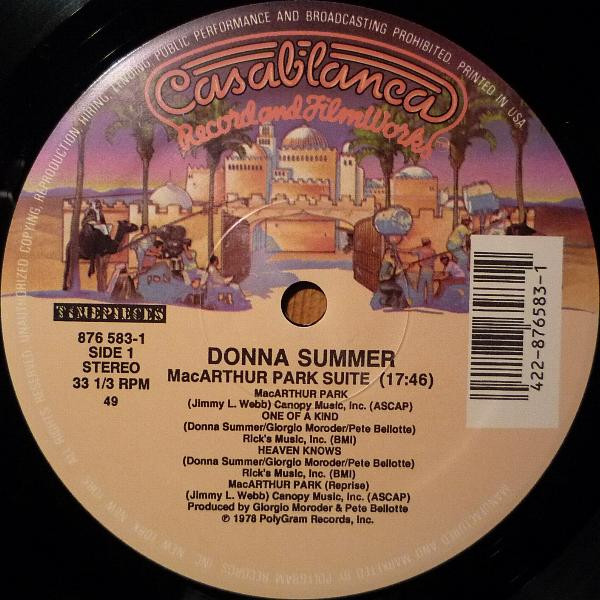 Donna Summer - MacArthur Park Suite / Last Dance | Casablanca (876 583-1)