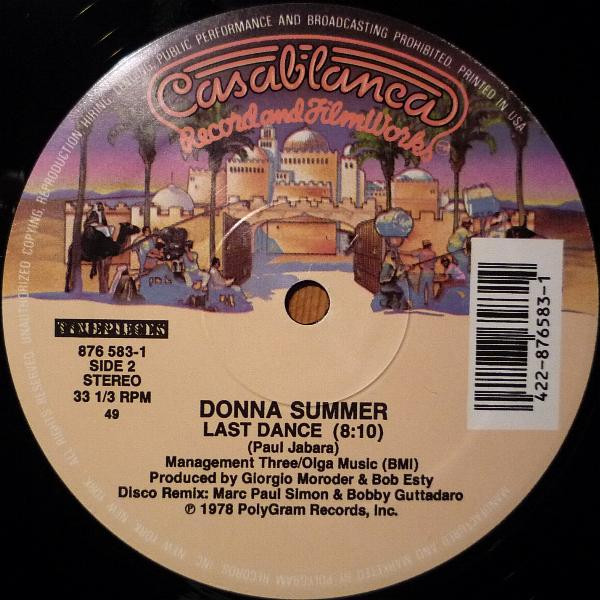 Donna Summer - MacArthur Park Suite / Last Dance | Casablanca (876 583-1) - 2
