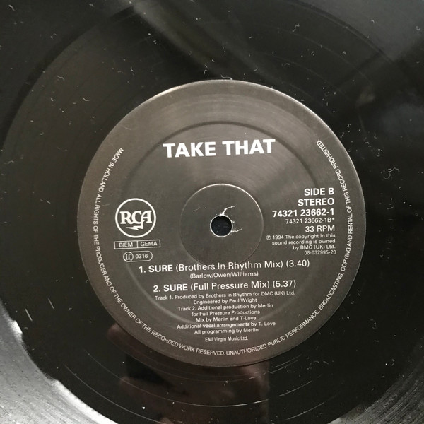 Take That - Sure | RCA (74321236621) - 6