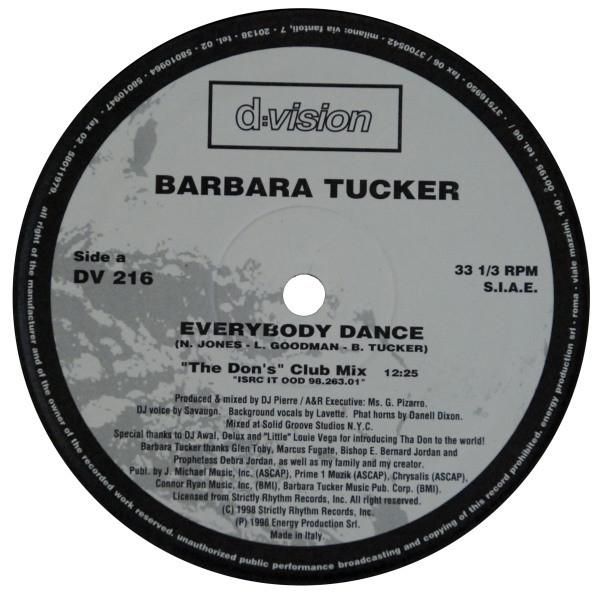 Barbara Tucker - Everybody Dance | D:vision Records (DV 216) - 5