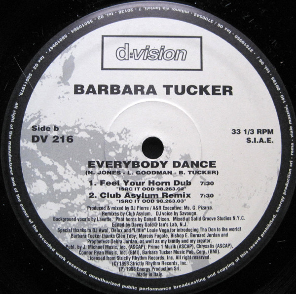 Barbara Tucker - Everybody Dance | D:vision Records (DV 216) - 4