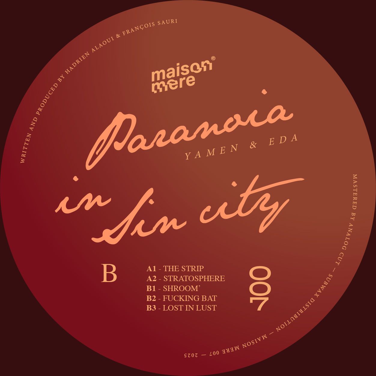 Yamen & EDA - Paranoia in Sin City EP | Maison Mere (MSMR007) - main