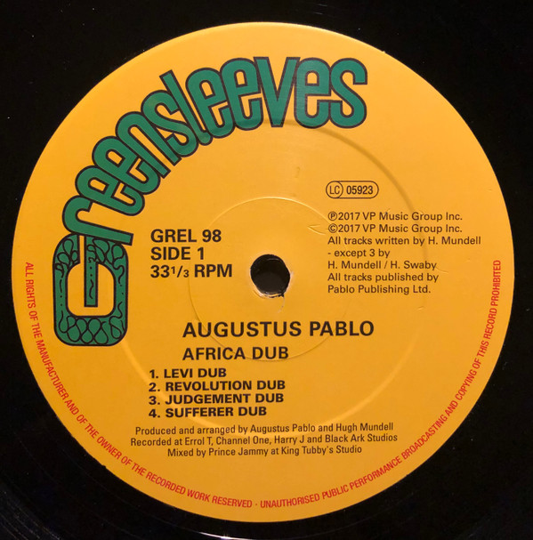 Augustus Pablo - Africa Must Be Free By 1983 Dub | Greensleeves Records (GREL 98) - 3