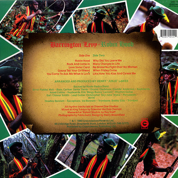 Barrington Levy - Robin Hood | Greensleeves Records (GREL 14) - 2