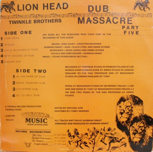 Twinkle Brothers - Dub Massacre Part Five - Lion Head | Twinkle Music (NG 519) - 2