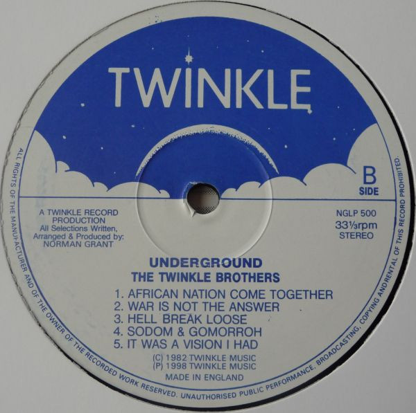 Twinkle Brothers - Underground | Twinkle Music (NGLP 500) - 4