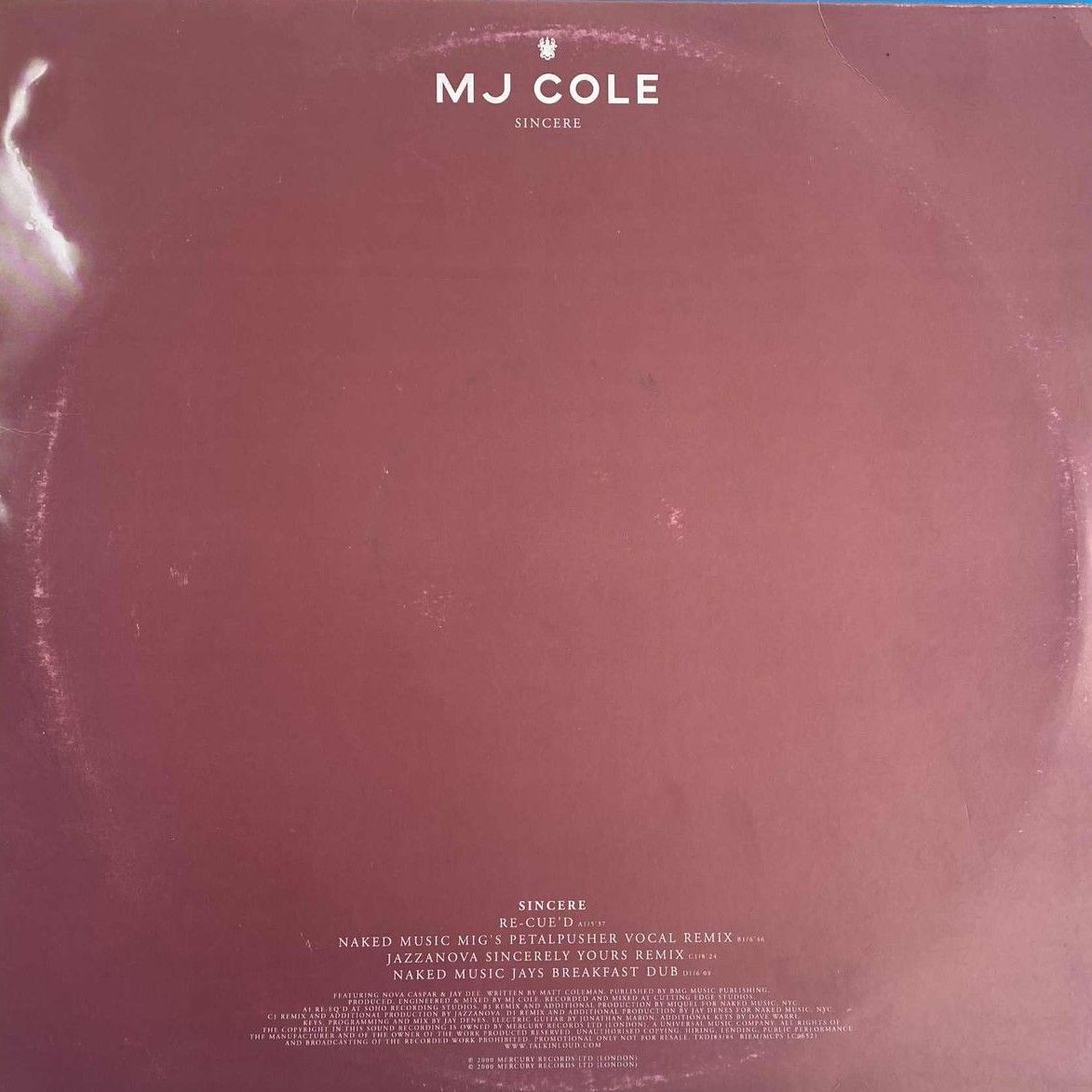 MJ Cole - Sincere (Remixes) | Talkin' Loud (TKDJ83/84)