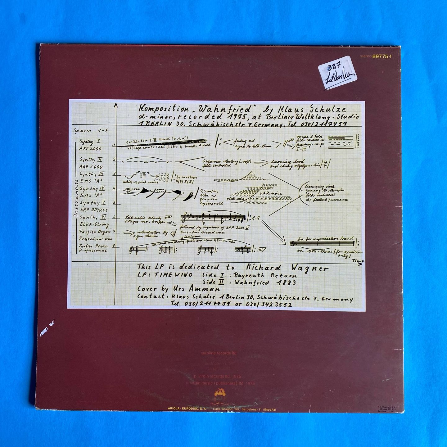 Klaus Schulze - Timewind | Caroline Records (89.775-I) - 2