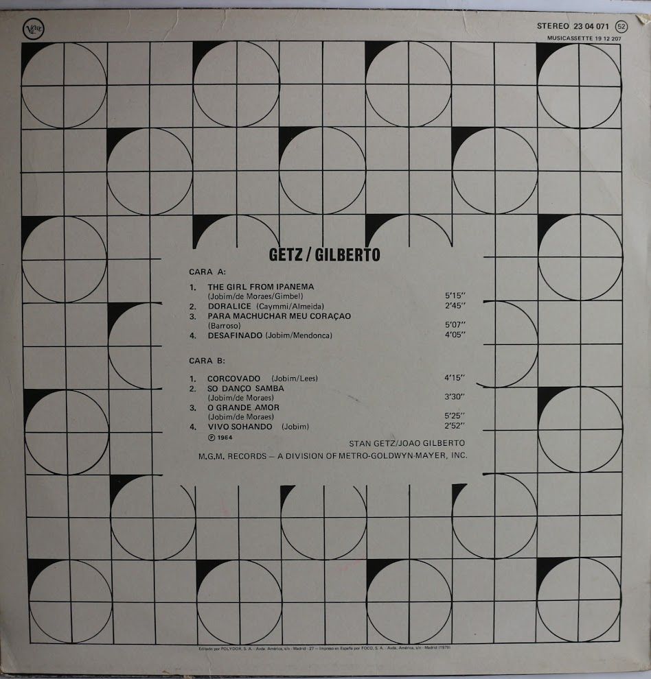 Stan Getz / João Gilberto Featuring Antonio Carlos Jobim - Getz / Gilberto | Verve Records (23 04 071) - 2