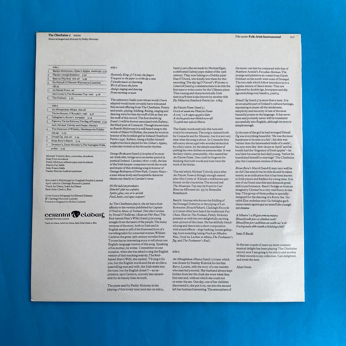 The Chieftains - The Chieftains 2 | Claddagh Records (CC7) - 2 The Chieftains - The Chieftains 2 | Claddagh Records (CC7) - 2