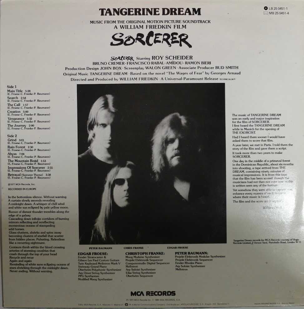 Tangerine Dream - Banda Sonora Original De La Película "Sorcerer" | MCA Records (25 0451-1) - 2